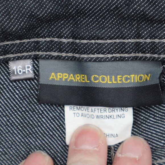 Apparel Collection Jeans Womens 16 Black Straight Mid Rise Button Denim Pants - Picture 2 of 16